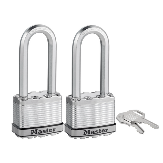 Master Lock Magnum Padlock 50mm with 64mm Extra Long Shackle - 2 Pack - Auzzistore