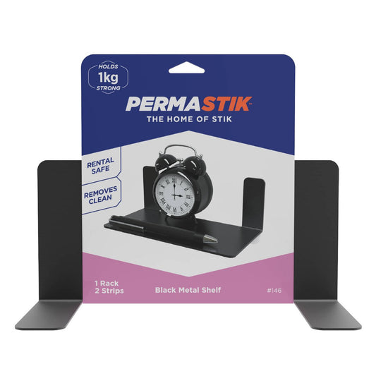 Permastik Metal Shelf - 150mm x 70mm - Stainless Steel - Matte Black