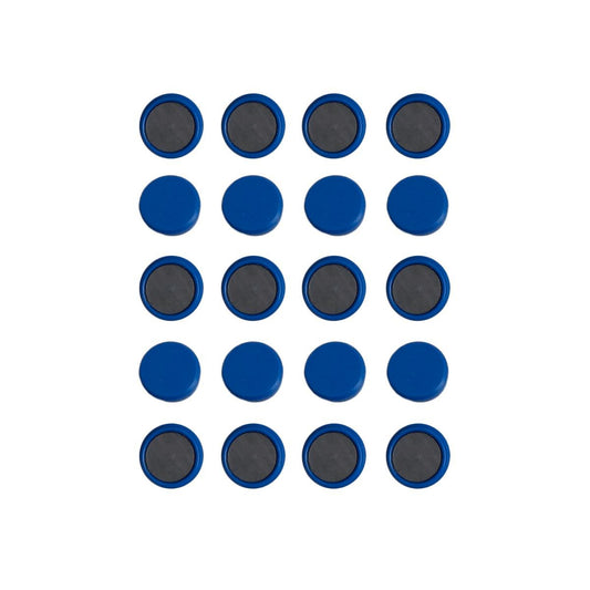 Everhang Blue Disc Magnet 25mm Ceramic 20 Pack Ideal For Whiteboards - Auzzistore