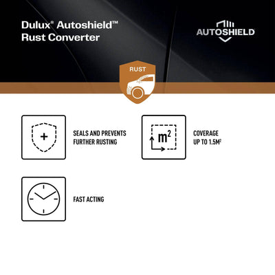 Dulux Autoshield Rust Converter Spray Paint 340g - 65mm x 210mm - Black