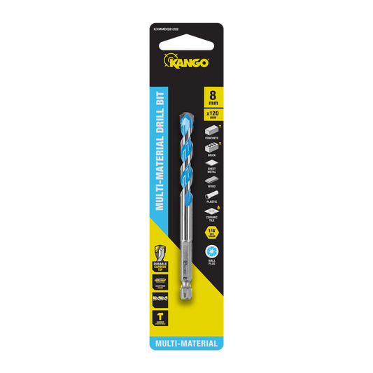Kango Multi Material Drill Bit 8mm x 120mm - Durable Carbide Tip - Precision Start - Auzzistore