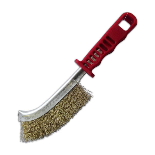 Josco Scratch Brush - Brass-Coated Steel - 70mm - Red Handle - Durable - Auzzistore