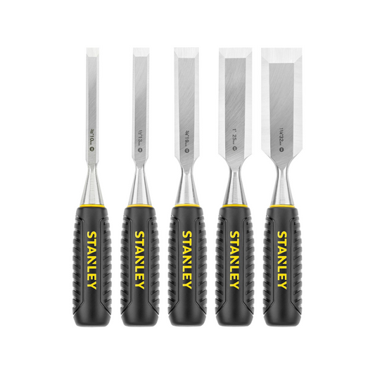 Stanley 5 Piece Essentials Chisel Set - 10mm to 32mm - Carbon Steel Blades – view 2 - Auzzistore
