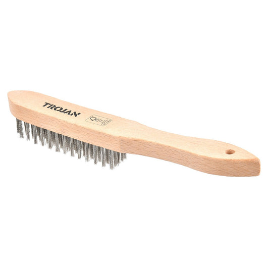 Trojan 5x15 Row Stainless Steel Wire Brush - 34mm x 290mm - Rust Removal - Auzzistore