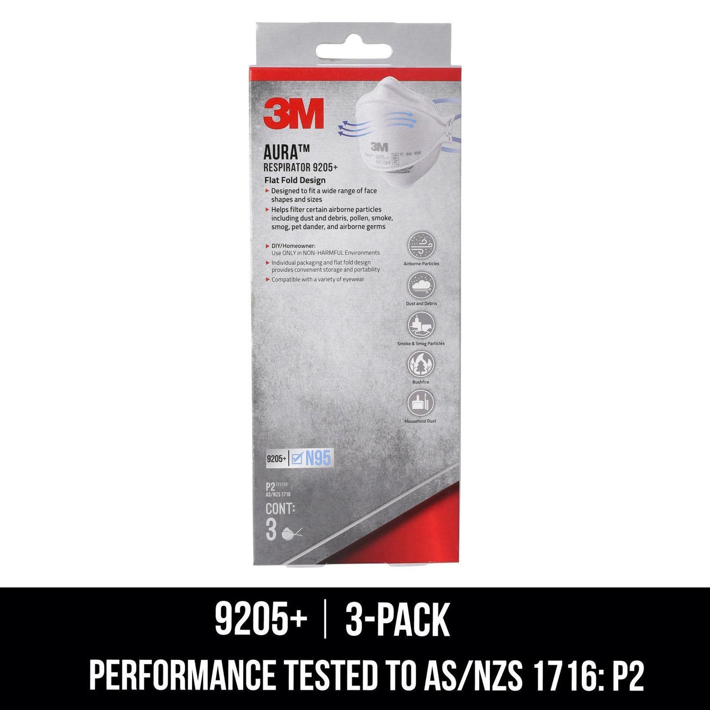 3M Aura Particulate Respirator - 3 Pack