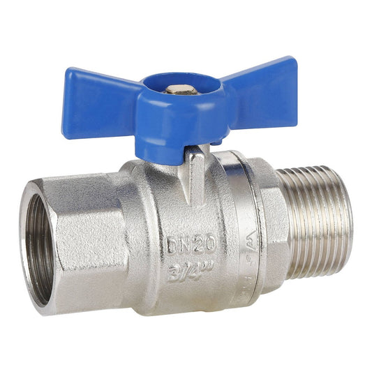 Enduraseal 20mm Male and Female Butterfly Handle Water Ball Valve - Lead-Free Brass - Corrosion Resistant - Auzzistore