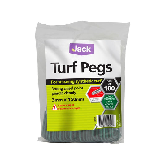 Jack Turf Peg - 150mm - Steel - Green PVC Coated - 100 Pack - Auzzistore