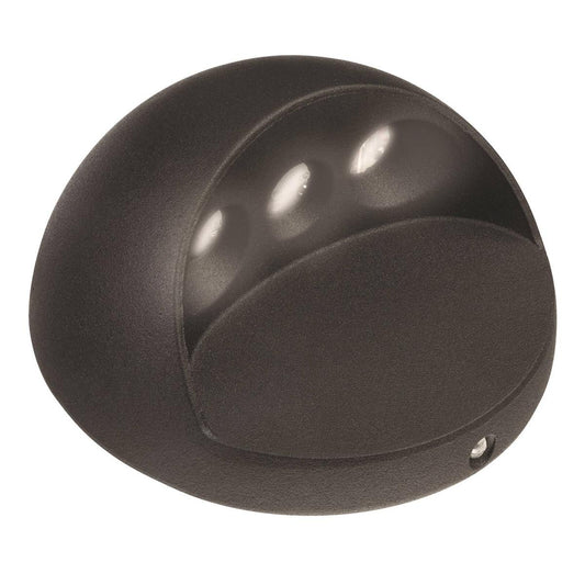 Brilliant 2W Black Waymaker Round Garden LED Step Light - 88mm x 88mm x 44mm