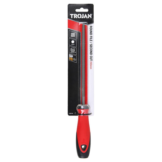 Trojan 200mm Second Cut Round File - Versatile Shaping Tool - Lightweight - Auzzistore