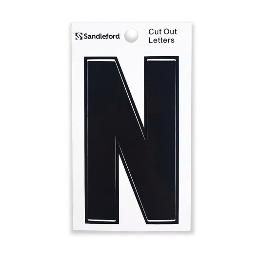 Sandleford 85mm Black Cut Out Self Adhesive House Letter N - Auzzistore