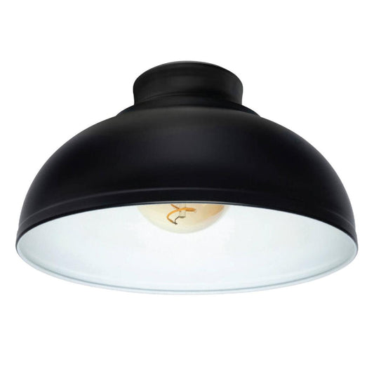 Brilliant 28cm Matt Black Foundry DIY Batten Fix Light Shade