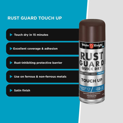 White Knight Rust Guard Terrain Satin Touch Up Spray Paint 300g