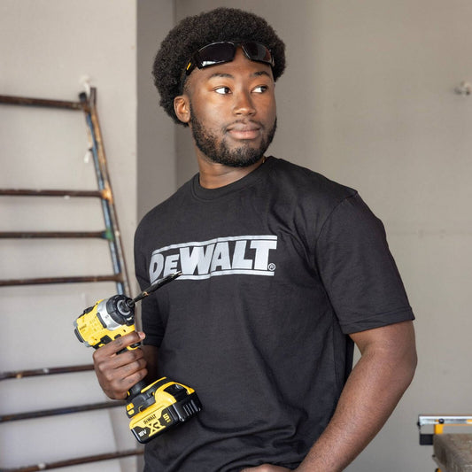 DEWALT Oxide Black Crew Neck Shirt L - 50+ UPF Sun Protection - Durable Cotton Blend – view 2