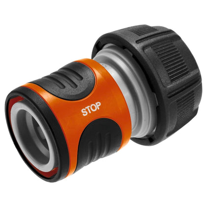 Gardena Water Stop Hose Connector 19mm Plastic Soft Grip Durable