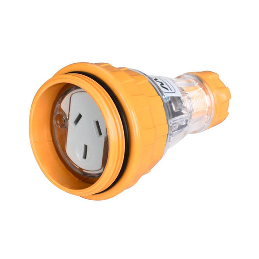 CordTech 3 Pin Socket - 64mm x 100mm - PVC - IP66 Rated - Auzzistore