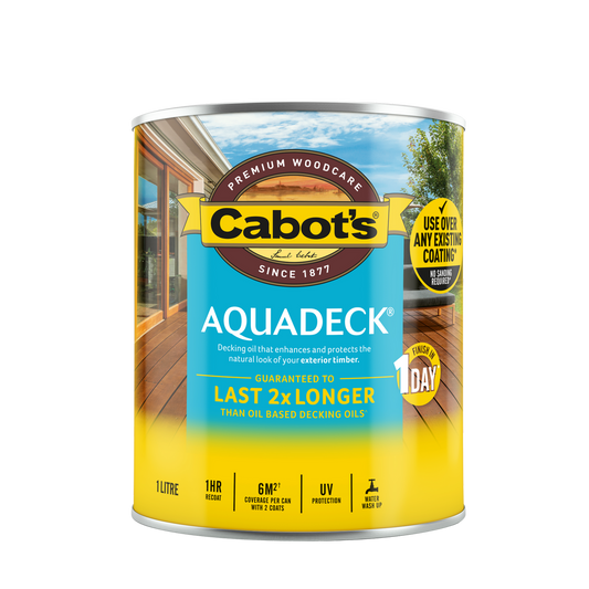 Cabot's Aquadeck Natural Decking Oil 1L Water-Based UV Protection - Auzzistore