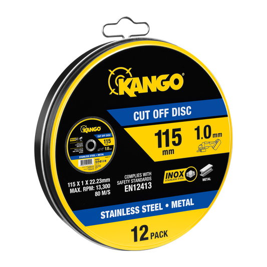 Kango Metal Cut Off Discs - 115mm - 12 Pack - Inox-Free - Durable
