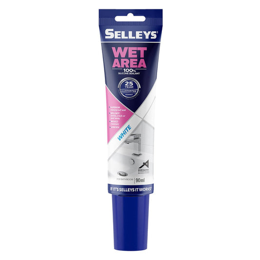 Selleys 90ml White Wet Area Sealant - Waterproof - Mould Resistant - Silicone - Auzzistore