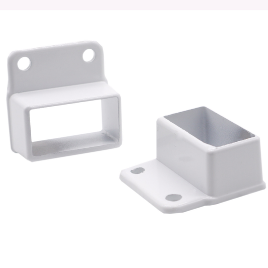 Protectoral Aluminium Balustrade Panel Wall Brackets 50x25mm Pearl White - 2 Pack - Rust-Resistant - Easy DIY Installation - Auzzistore