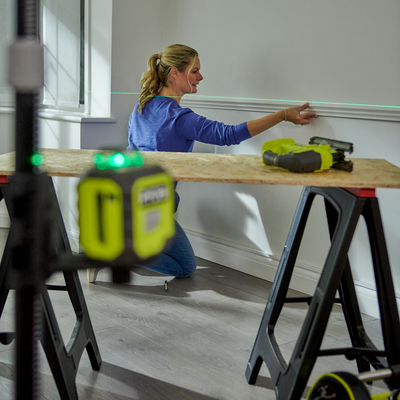 Ryobi 25m 360 Green Line Laser - Self-Leveling - Accurate Alignment
