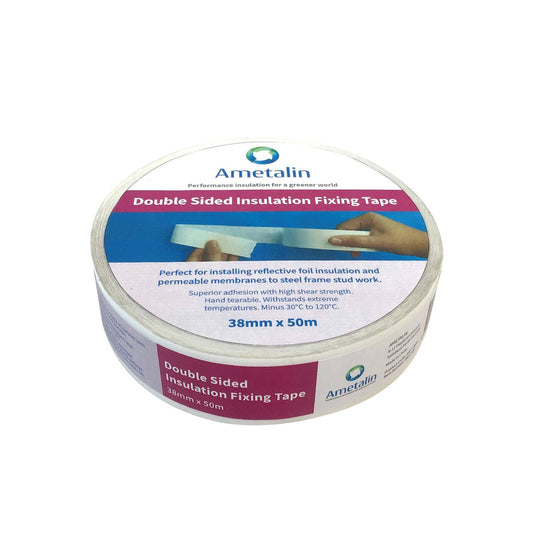 Ametalin Double Sided Insulation Fixing Tape 38mm x 50m Acrylic Adhesive