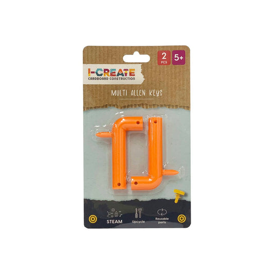 I Create Multi Allen Key Tool 2 Pack - 100mm x 170mm - Orange - Compact Design