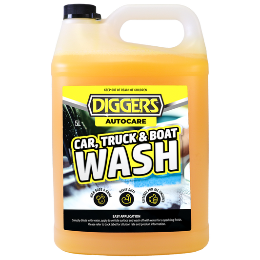 Diggers Car Truck Boat Wash - 5L Heavy-Duty Concentrate - High-Shine Finish