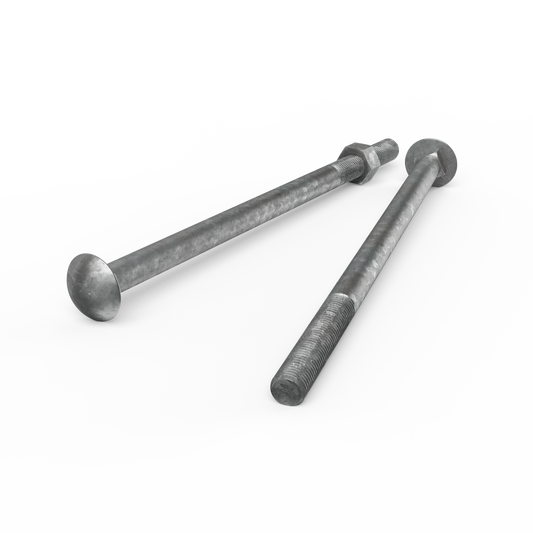 Zenith M16 x 300mm Hot Dip Galvanised Cup Head Bolts Nuts Each - Auzzistore
