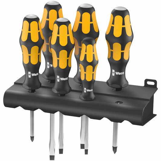 Wera 932 6 Piece Chisel Screwdriver Set - Steel - Black and Red - Ergonomic - Auzzistore