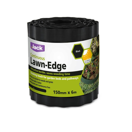 Jack Continuous Lawn Edge - 150mm x 6m - Plastic - Weed Barrier - Auzzistore