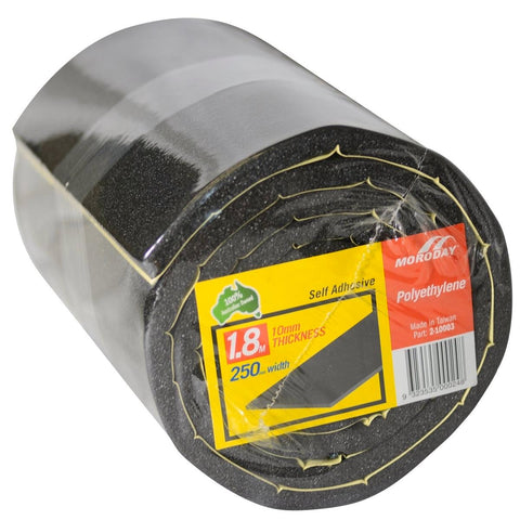 Moroday Adhesive Foam Roll 250mm x 10mm x 1.8m Sound Dampening - Auzzistore