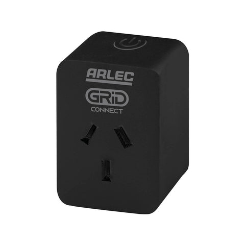 Arlec Grid Connect Black Smart Plug In Socket With Energy Meter - Auzzistore