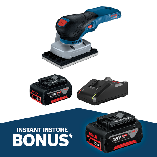 Bosch 18V Professional 3 in 1 Orbital Sander Kit - 5.0AH Battery - Brushless - Ergonomic Design - Auzzistore