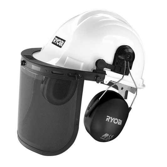Ryobi Garden Helmet Kit - 1.05kg - White & Black - Safety Gear - Auzzistore