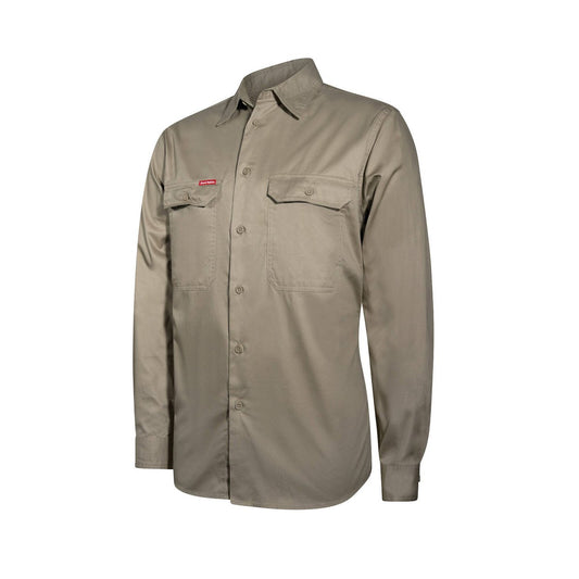 Hard Yakka Core Lightweight Vented Long Sleeve Shirt XL - Khaki - Breathable Cotton