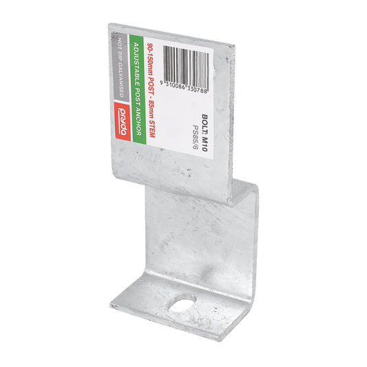 Pryda 85mm Adjustable Post Anchor - Hot-Dipped Galvanised Steel - Termite Protection - Auzzistore