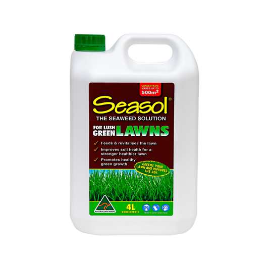 Seasol Liquid Fertiliser - Lush Green Lawns Concentrate 4L - Soil Health & Growth - Auzzistore