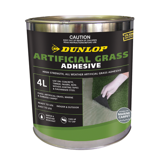 Dunlop Artificial Grass Adhesive - 4L - Weather Resistant - High Strength - Auzzistore