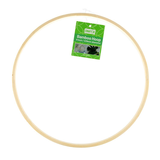 Crafted Bamboo Ring - 9 Inch - 229mm - Lightweight - Versatile for Crafts