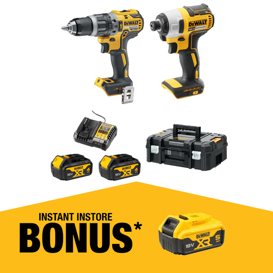 Dewalt 18V XR 2 Piece Combo Kit - 4.0Ah - Compact & Lightweight Design - Auzzistore