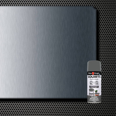 White Knight Squirts Metallic Charcoal Gloss Spray Paint 310g Durable Finish
