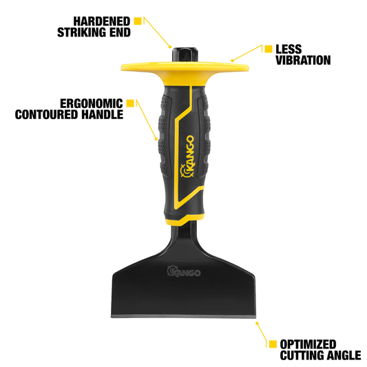 Kango 115mm Masonry Chisel with Hand Protector - Durable CR-V Steel - Ergonomic Handle – view 2 - Auzzistore