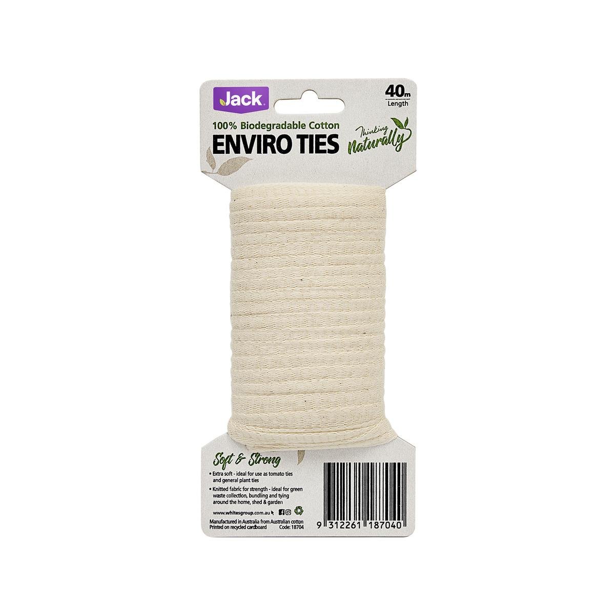 Jack Enviro Tie 40m Cotton Plant Tie - Strong - Biodegradable - Beige