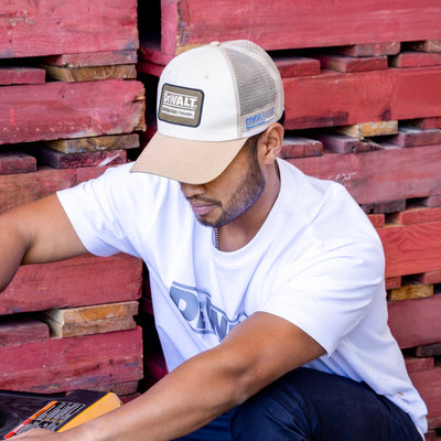 Dewalt Brown Oakdale Coolmax Trucker Hat - 5-Panel - Adjustable Fit - Breathable