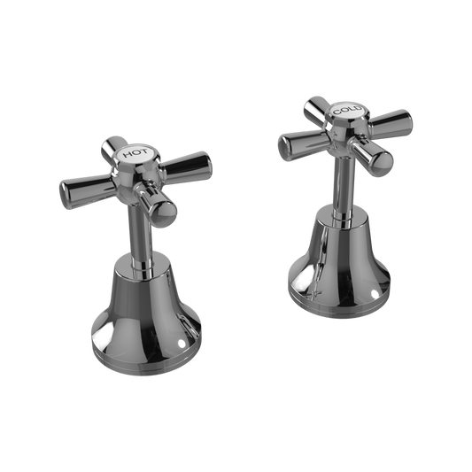 Ezyfix Chrome Classic Basin Sink Tap Set - Brass - 190mm - Easy Install