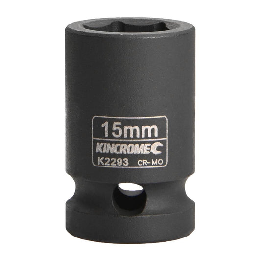 Kincrome 15mm Impact Socket - Cr-Mo Steel - Shallow - Durable