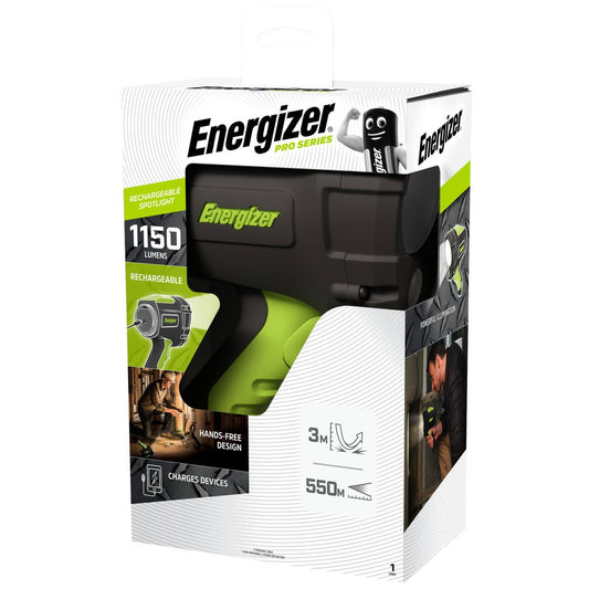Energizer Pro Series Rechargeable LED Spotlight - 1150 Lumens - 550m Beam - Durable Waterproof Design