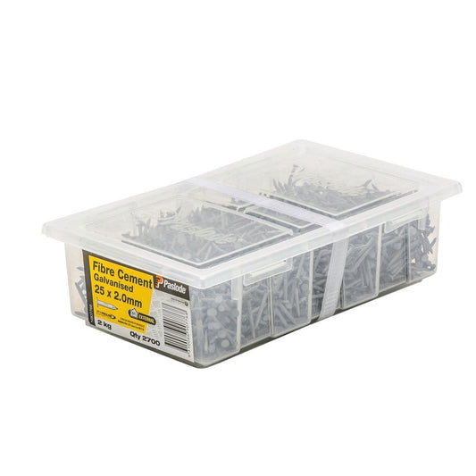 Paslode Fibre Cement Nails - 25mm x 2mm - Galvanised - 2700 Pack - External Use - Auzzistore