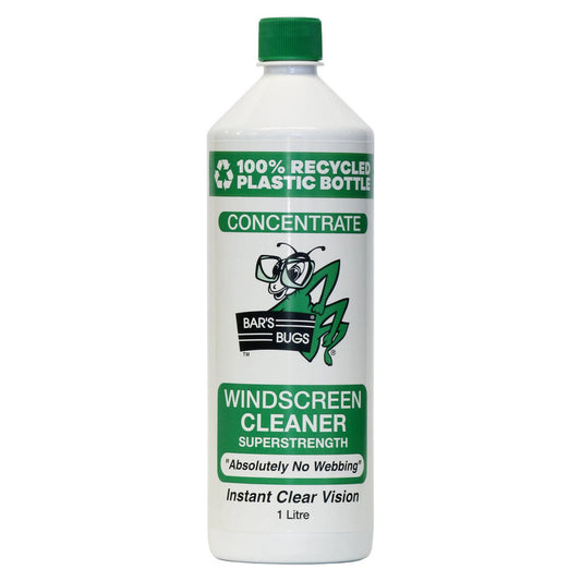 Bar S Bugs Windscreen Cleaner Concentrate - 1L - Non-Toxic - Green - Removes Bugs