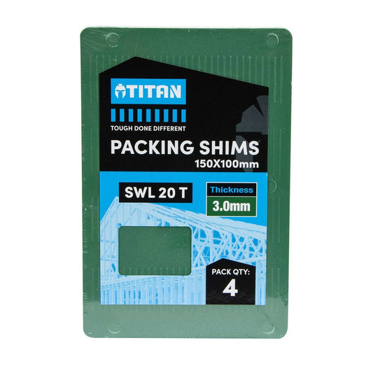 Titan 3 x 150 x 100 mm Green Shim Packing - 4 Piece - Heavy-Duty, No-Slip - Auzzistore